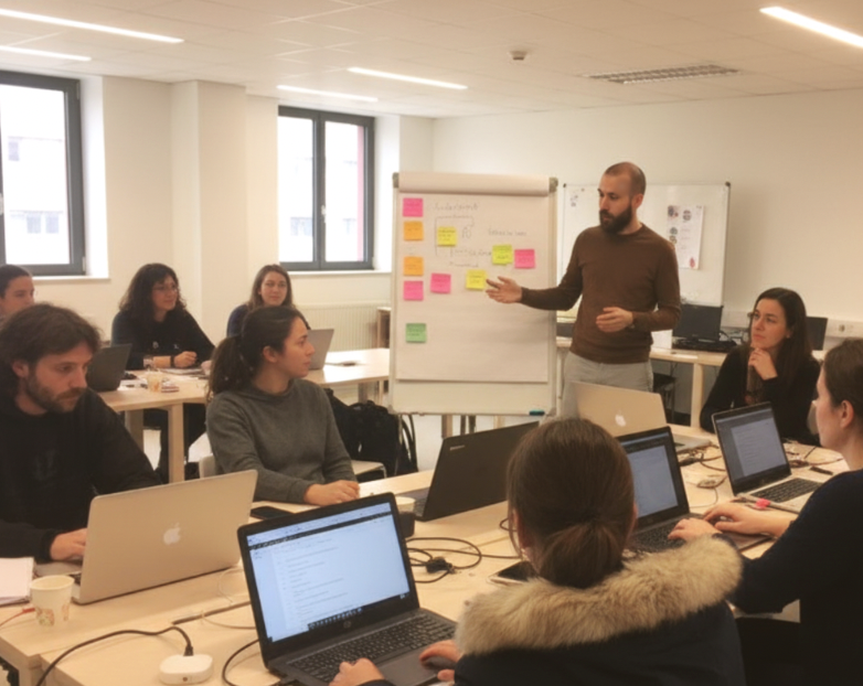 Équipe Tisselia en réunion collaborative de travail sur les mutations numériques